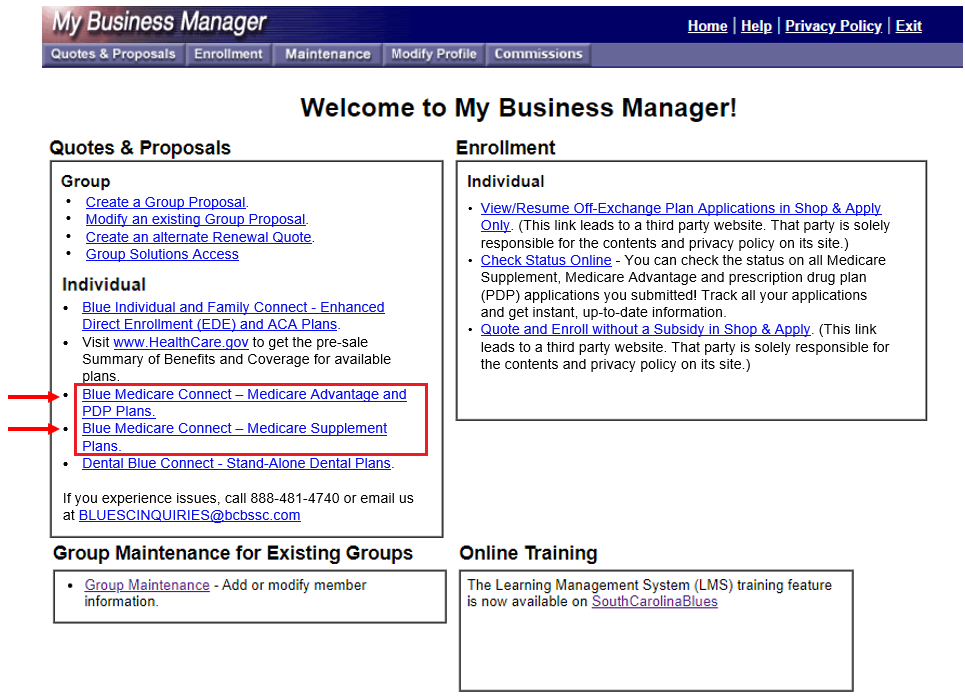 My Business Manager 2025 Medicare Links