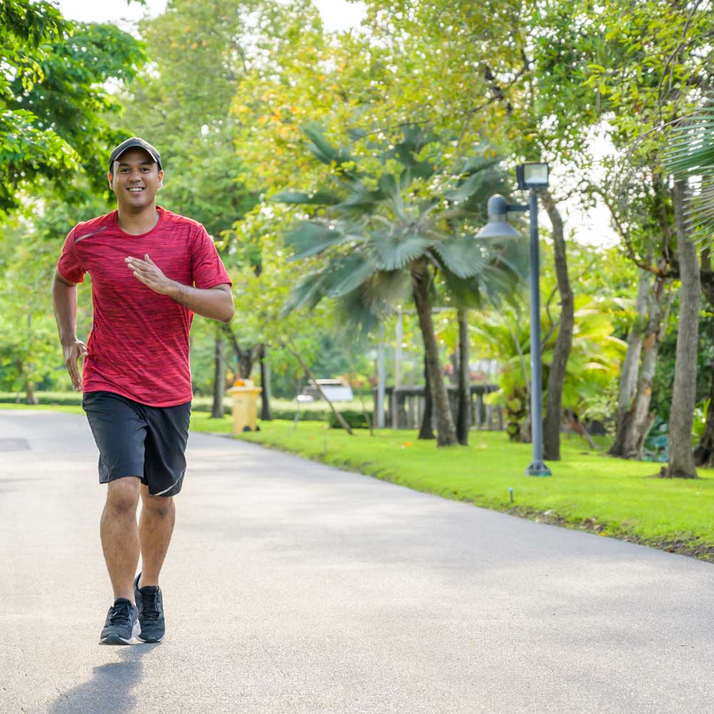 man running in park