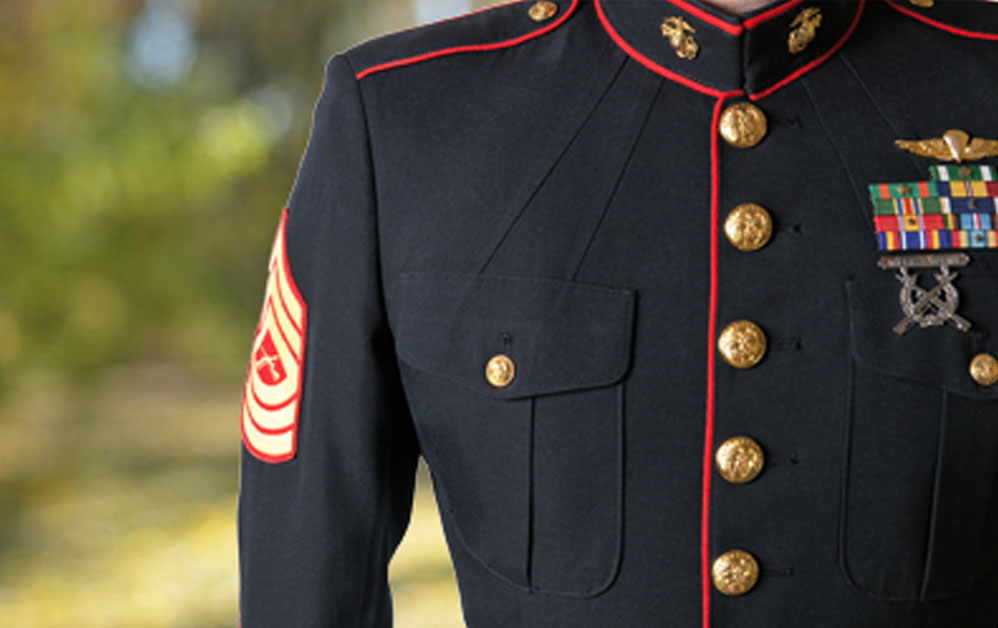Man wearing Marine uniform